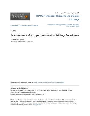 An Assessment of Protogeometric Apsidal Buildings from Greece