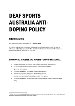 Doping Policy
