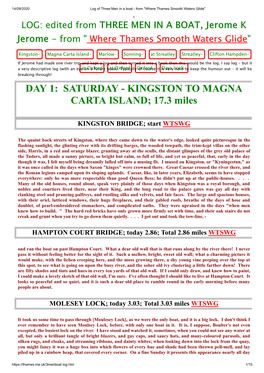 KINGSTON to MAGNA CARTA ISLAND; 17.3 Miles