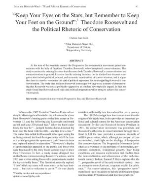 Theodore Roosevelt and the Political Rhetoric of Conservation