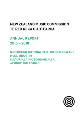 Final NZ Music Commission Annual Report 2015-16