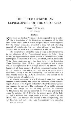 The Upper Ordovician Cephalopods of the Oslo Area by Trygve Strand