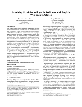 Matching Ukrainian Wikipedia Red Links with English Wikipedia's Articles