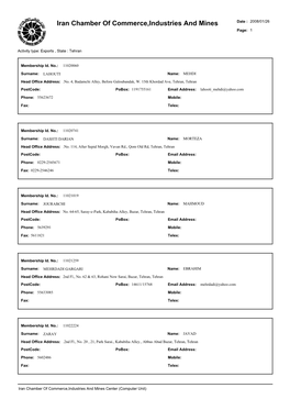 Iran Chamber of Commerce,Industries and Mines Date : 2008/01/26 Page: 1