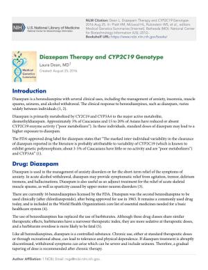 Diazepam Therapy and CYP2C19 Genotype