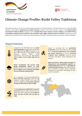 Climate Change Profile: Rasht Valley Tajikistan