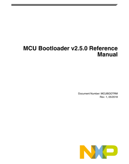 MCU Bootloader V2.5.0 Reference Manual
