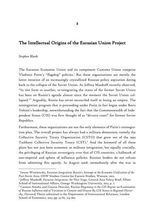 2 the Intellectual Origins of the Eurasian Union Project