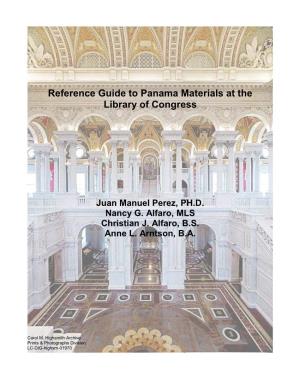 Reference Guide to Panama Materials at the Library of Congress