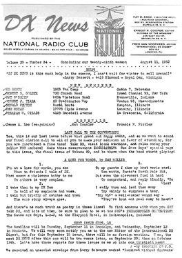 National Radio Club Fred"International Van Voorhees