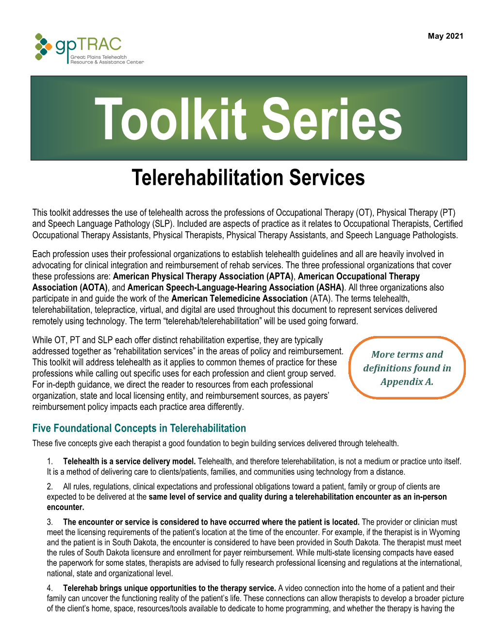 Telerehabilitation Services