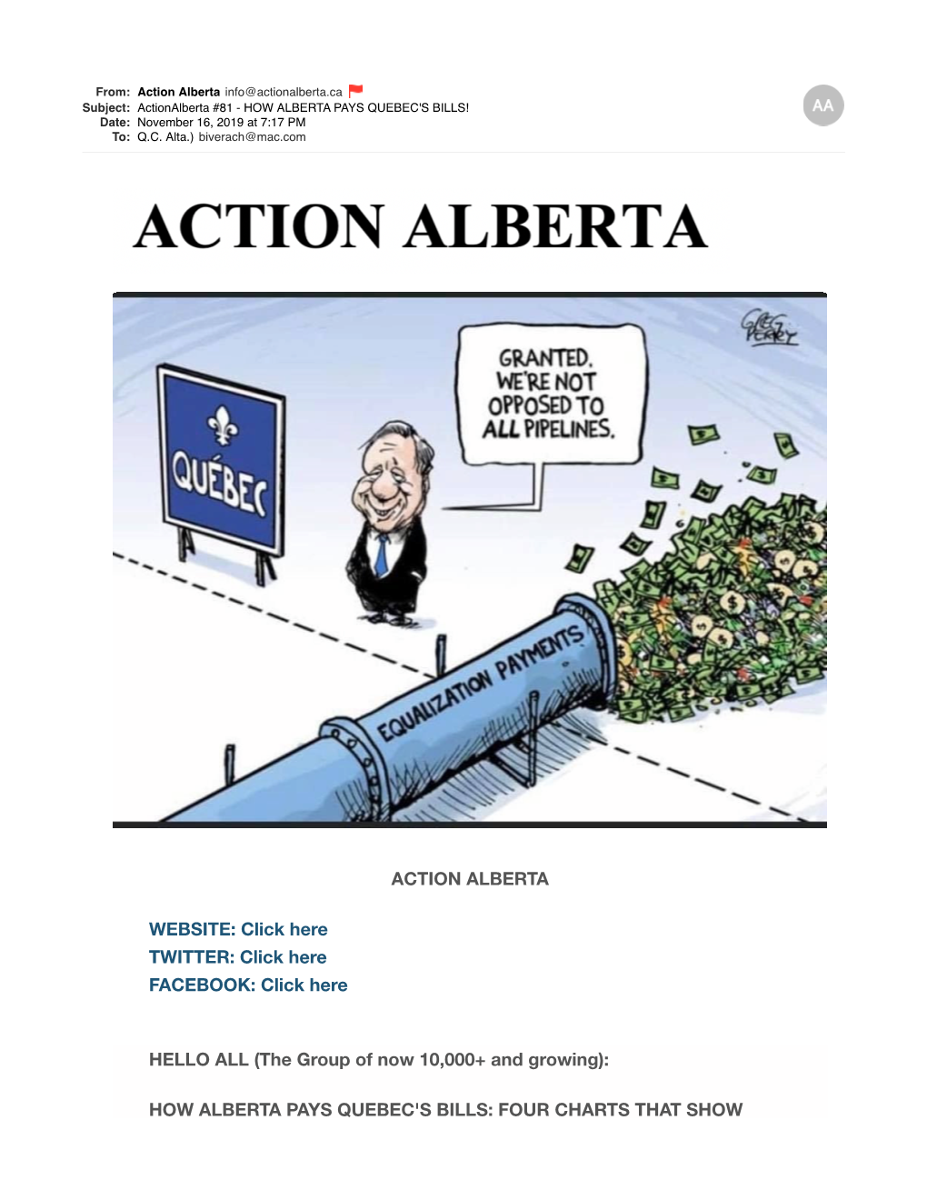 Actionalberta 81 HOW ALBERTA PAYS QUEBECS BILLS