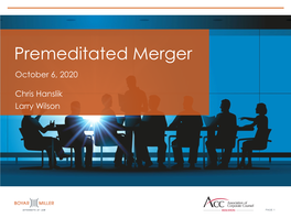 Premeditated Merger October 6, 2020