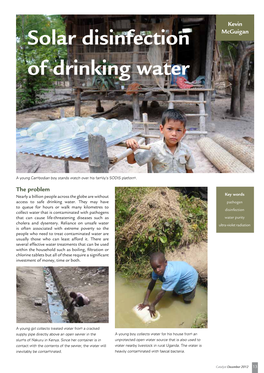 Solar Disinfection of Drinking Water