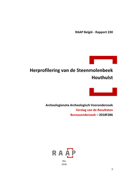 Herprofilering Van De Steenmolenbeek Houthulst Archeologienota 2018F286