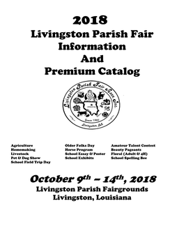 Livingston Parish Fair Information and Premium Catalog