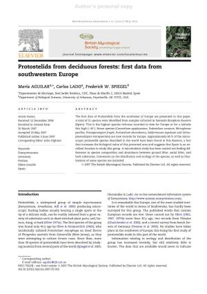 Protostelids from Deciduous Forests: ﬁrst Data from Southwestern Europe