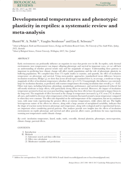 Developmental Temperatures and Phenotypic Plasticity in Reptiles: a Systematic Review and Meta-Analysis