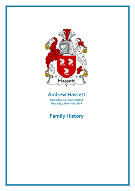 Andrew Hassett Family History