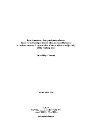 Transformations in Capital Accumulation
