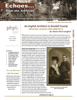 An English Architect in Kendall County