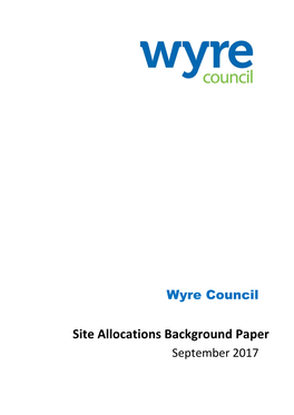 Site Allocations Background Paper