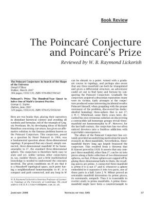 The Poincaré Conjecture and Poincaré's Prize
