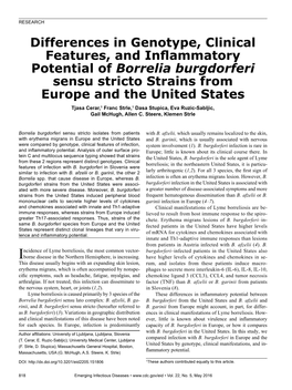 Differences in Genotype, Clinical Features, and Inflammatory