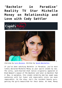 Reality TV Star Michelle Money on Relationship and Love with Cody Sattler