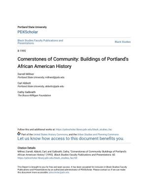 Cornerstones of Community: Building of Portland's African American History