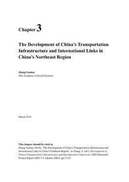 Chapter 3 the Development of China's Transportation