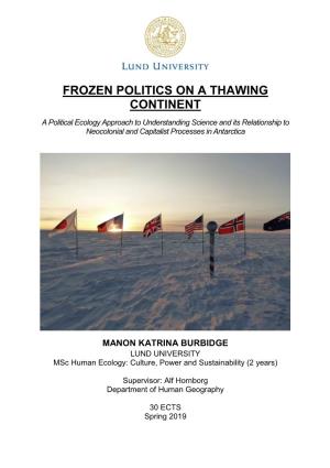 Frozen Politics on a Thawing Continent