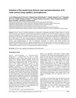 Isolation of Flavonoids from Delonix Elata and Determination of Its Rutin Content Using Capillary Electrophoresis