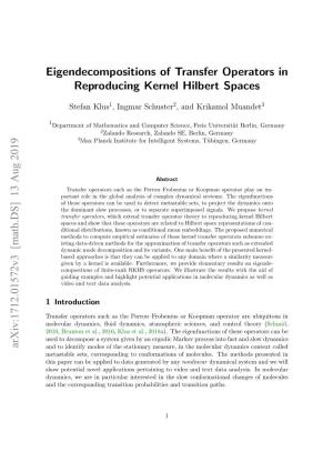 Eigendecompositions of Transfer Operators in Reproducing Kernel Hilbert Spaces