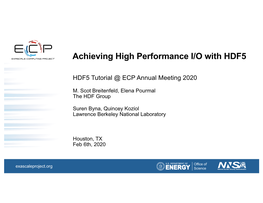 Achieving High Performance I/O with HDF5