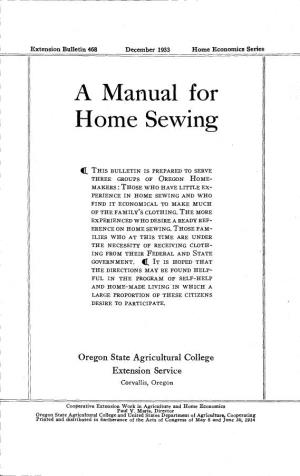 A Manual for Home Sewing