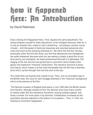 An Introduction by David Robinson