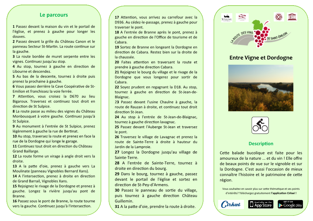 Le Parcours Entre Vigne Et Dordogne