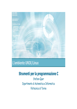 L'ambiente UNIX/Linux Strumenti Per La Programmazione C