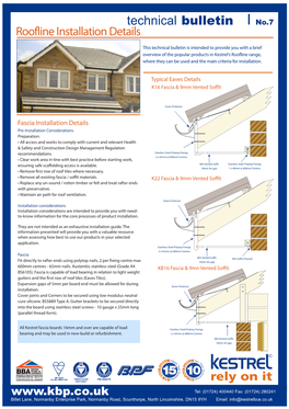 Technical Bulletin No.7 Roofline Installation Details