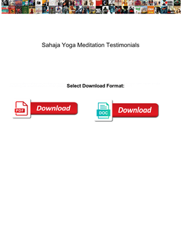 Sahaja Yoga Meditation Testimonials