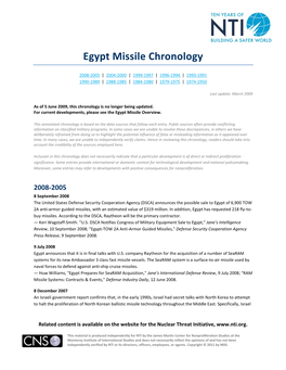 Egypt Missile Chronology
