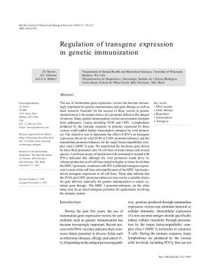 Regulation of Transgene Expression in Genetic Immunization