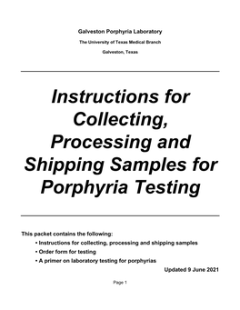 UTMB Testing Packet/Order Form