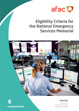 Eligibility Criteria for the National Emergency Services Memorial