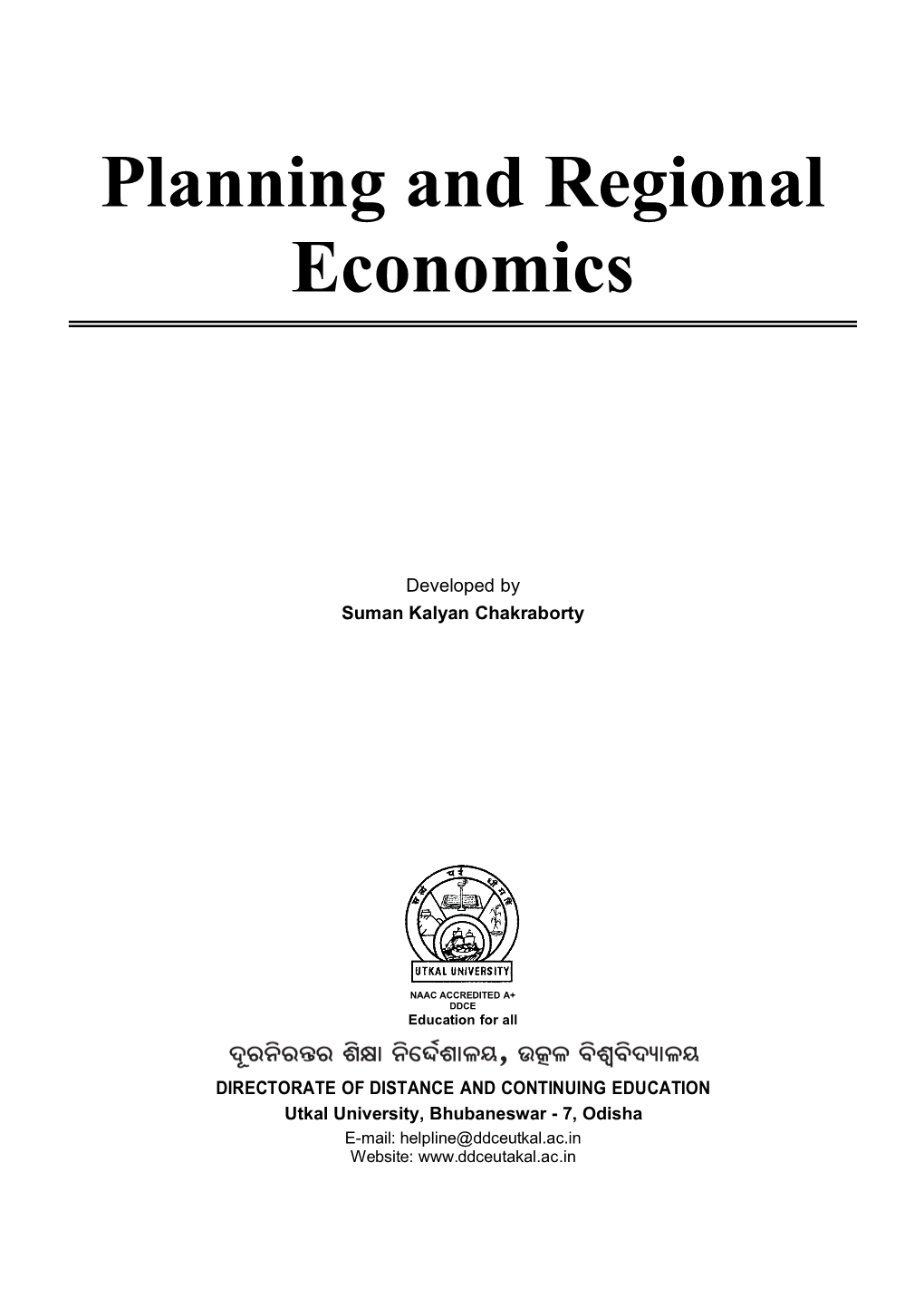 ECO 3.4 Planning and Regional Economics