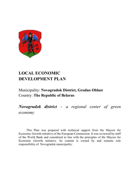 LOCAL ECONOMIC DEVELOPMENT PLAN Novogrudok District – A