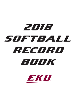 2018 Softball Record Book
