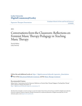 Reflections on Feminist Music Therapy Pedagogy in Teaching Music Therapy Nicole Hahna Lesley University
