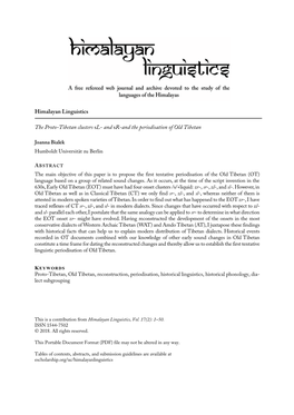 And Sr-And the Periodisation of Old Tibetan